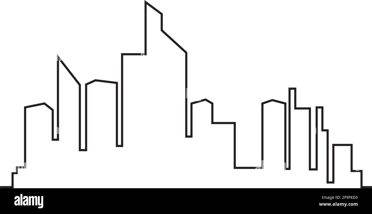 modern-city-skyline-city-silhouette-vector-illustration-in-flat-design-stock-vector-image-art-alamy
