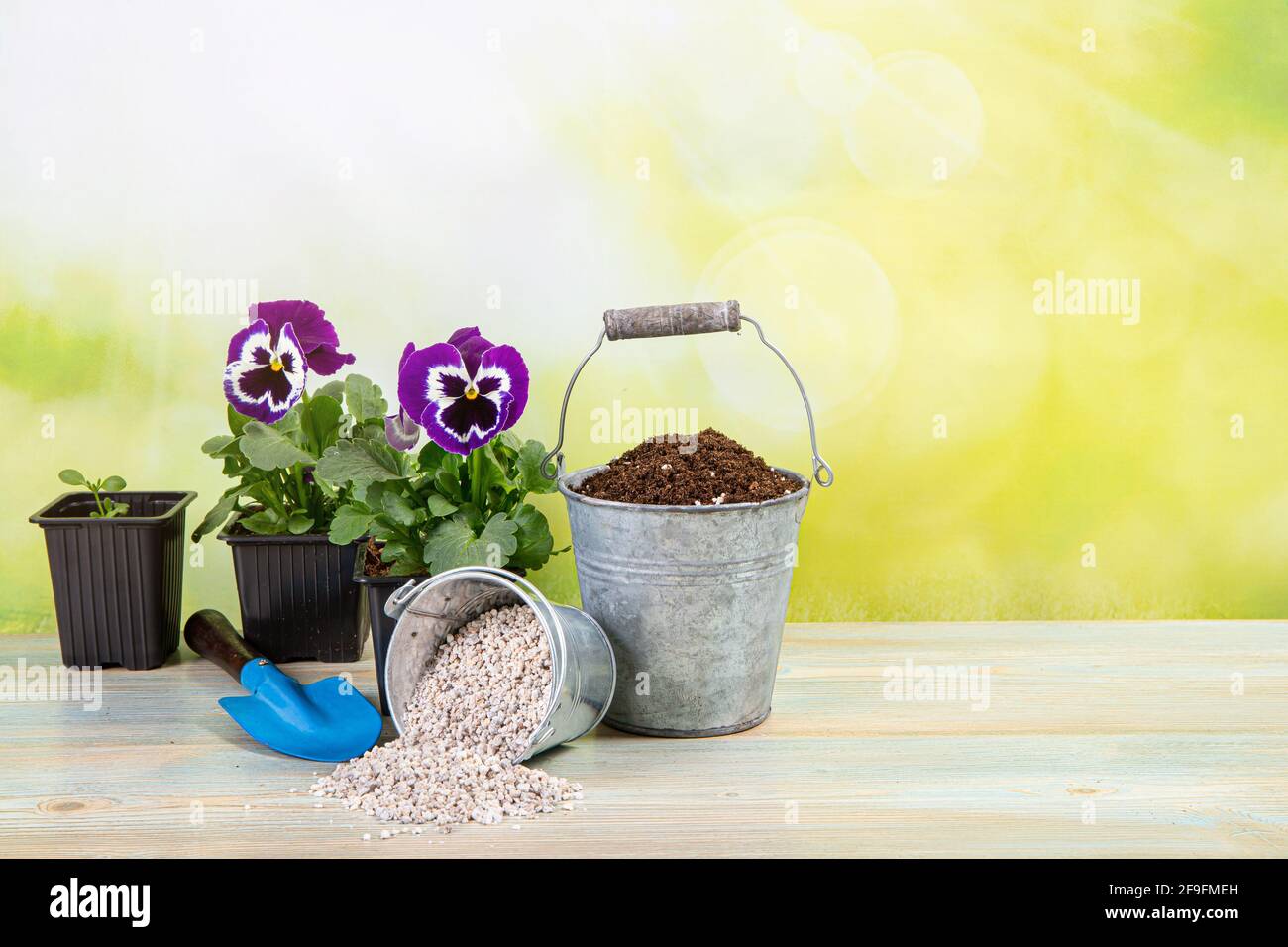 Mixing perlite granules pellets with black gardening soil improves