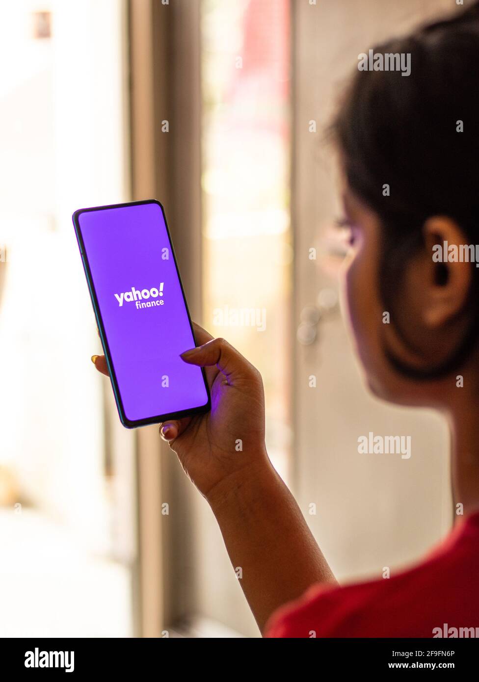 Assam India April 19 21 Yahoo Finance Logo On Phone Screen Stock Image Stock Photo Alamy