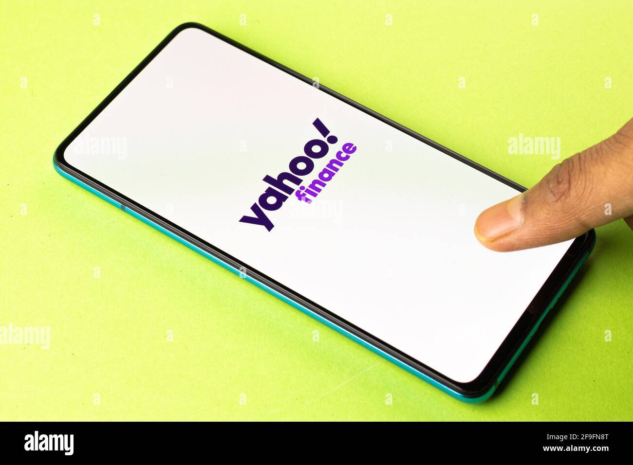 Assam India April 19 21 Yahoo Finance Logo On Phone Screen Stock Image Stock Photo Alamy