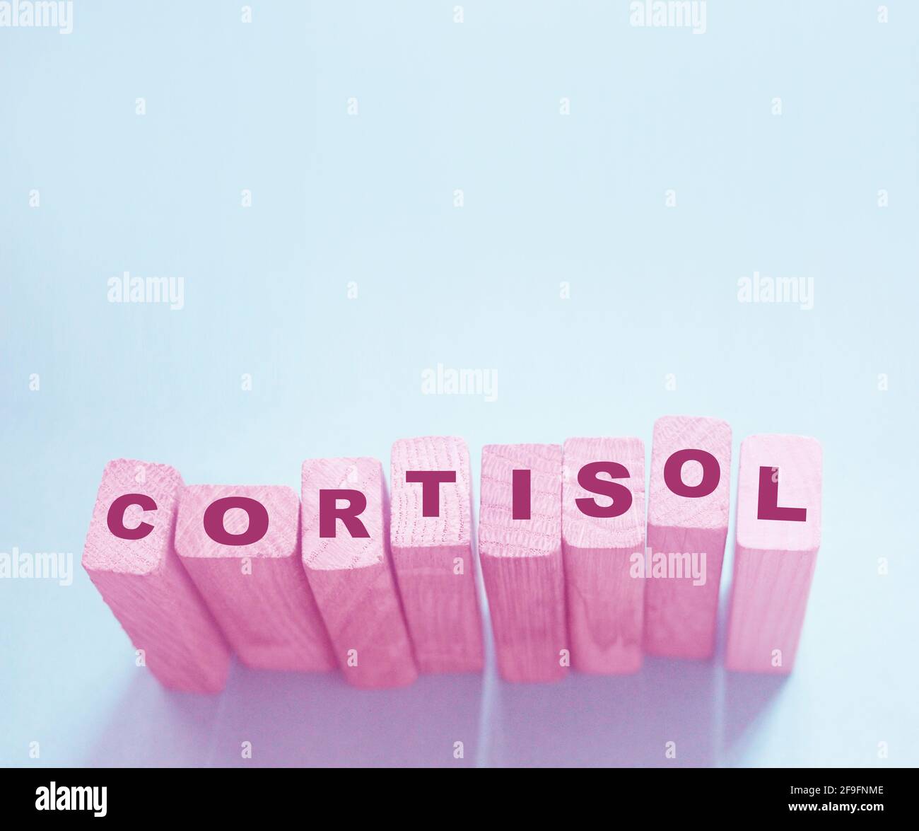 Cortisol word from wooden blocks. Medical concept. Stock Photo