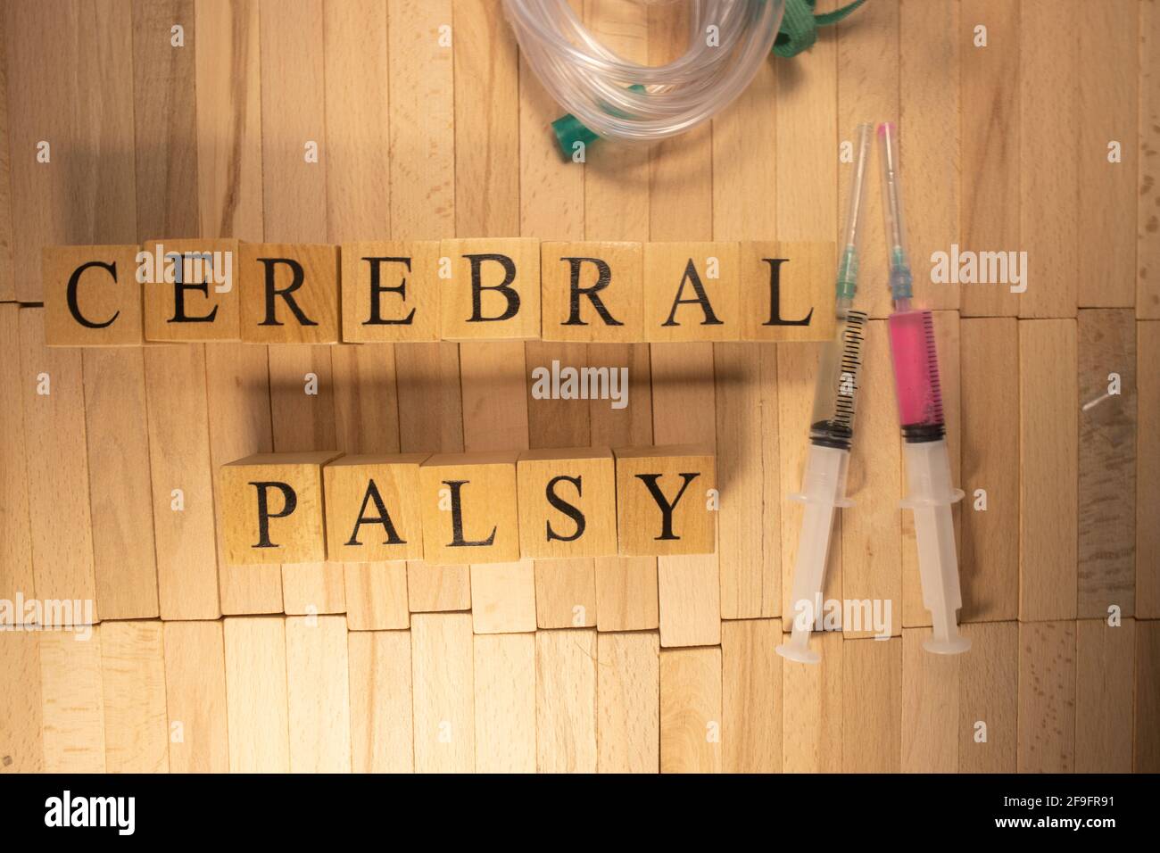 The Word Cerebral Palsy Was Crafted From Wooden Cubes Health Concept The word cerebral palsy was crafted from wooden cubes health concept