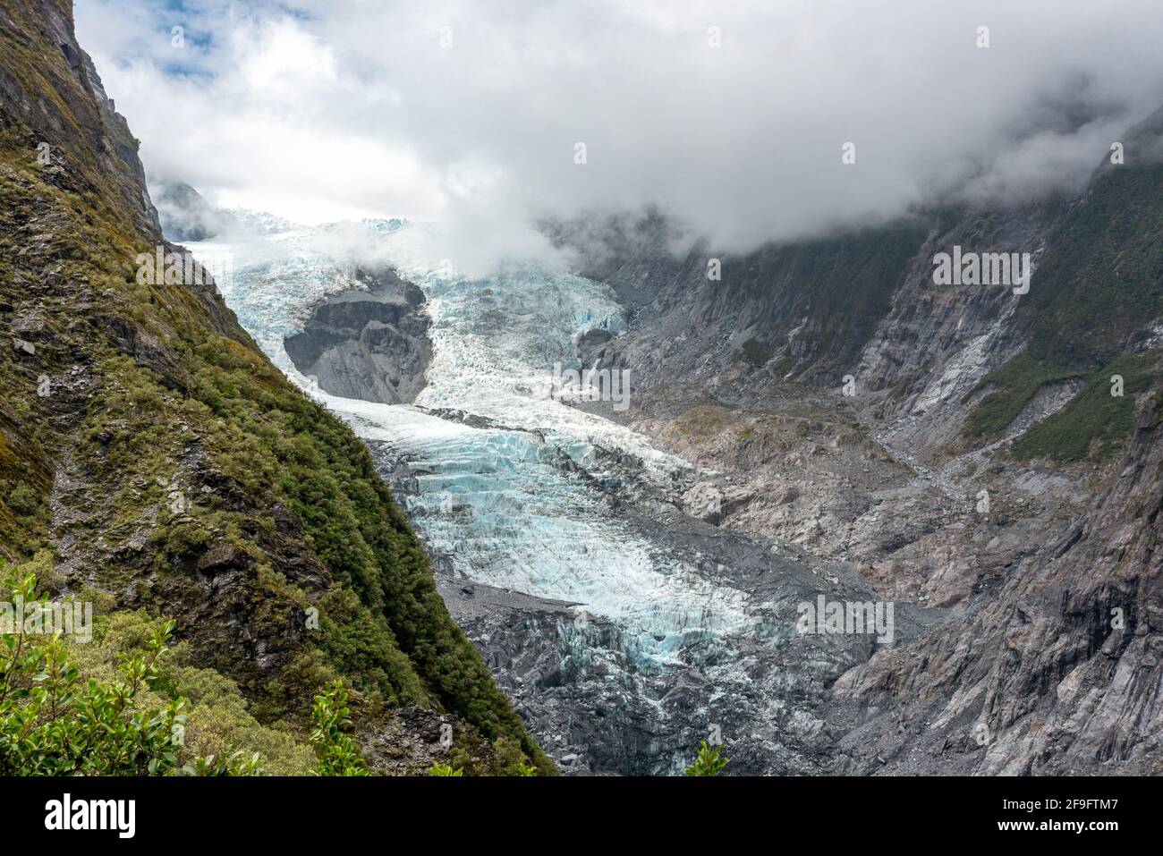 Beautiful summer day at Franz Josef glacier, New Zealand Stock Photo