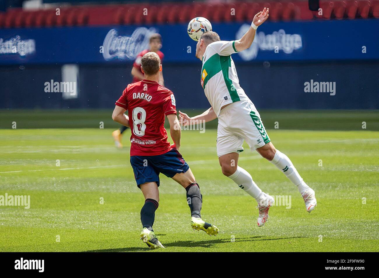 Pamplona, Spain. 18th Apr, 2021. Darko Brasanac (midfielder; CA Osasuna) in action during the Spanish La Liga Santander match between CA Osasuna and Elche CF at the Sadar stadium. (Final score; CA Osasuna 2-0 Elche CF) Credit: SOPA Images Limited/Alamy Live News Stock Photo