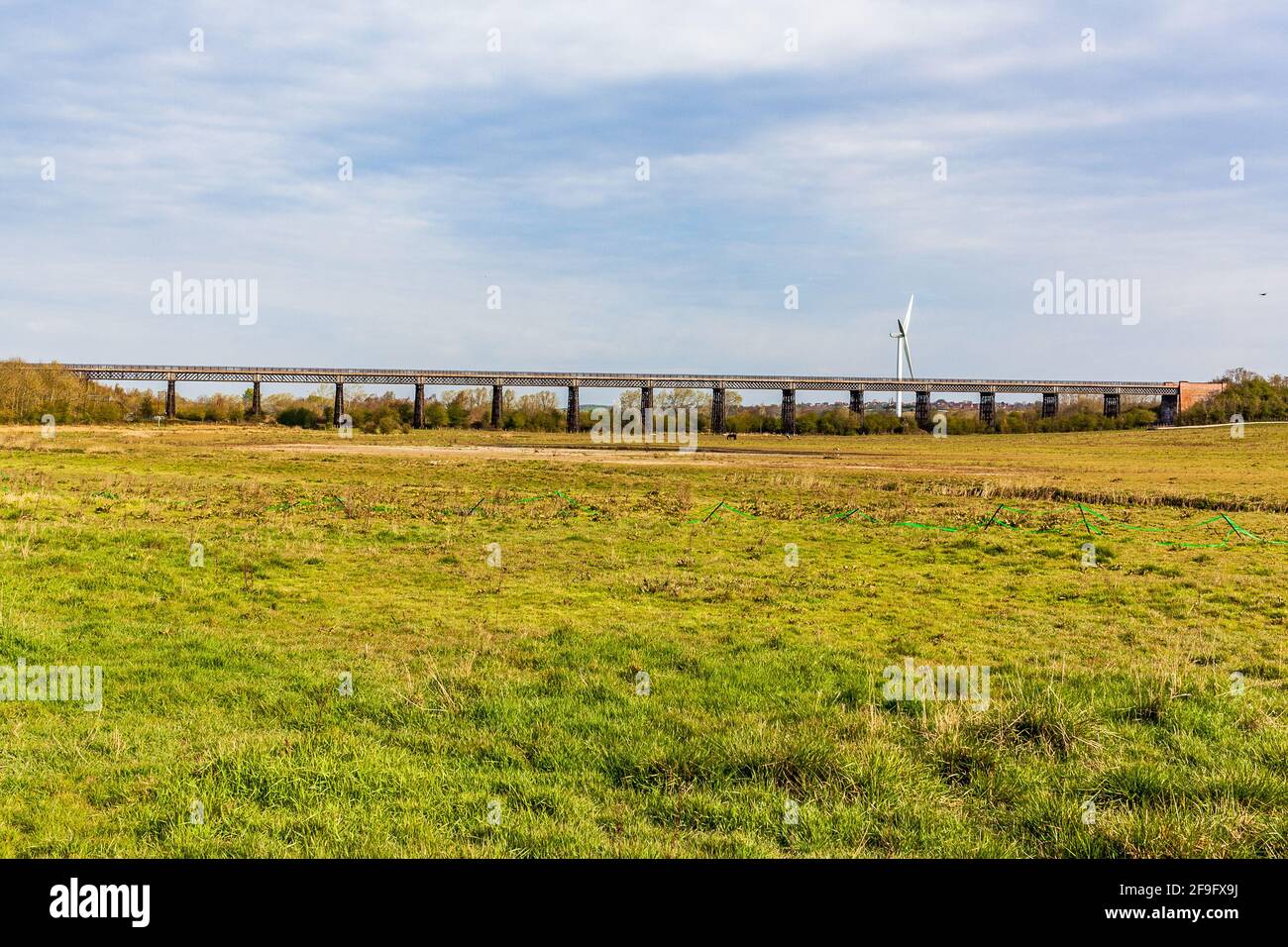 Ilkeston, UK, April,18,2021: The Bennerley Viaduct  near Ilkeston  Derbyshire. This grade 2 listed disused railway viaduct built in 1877 of iron const Stock Photo