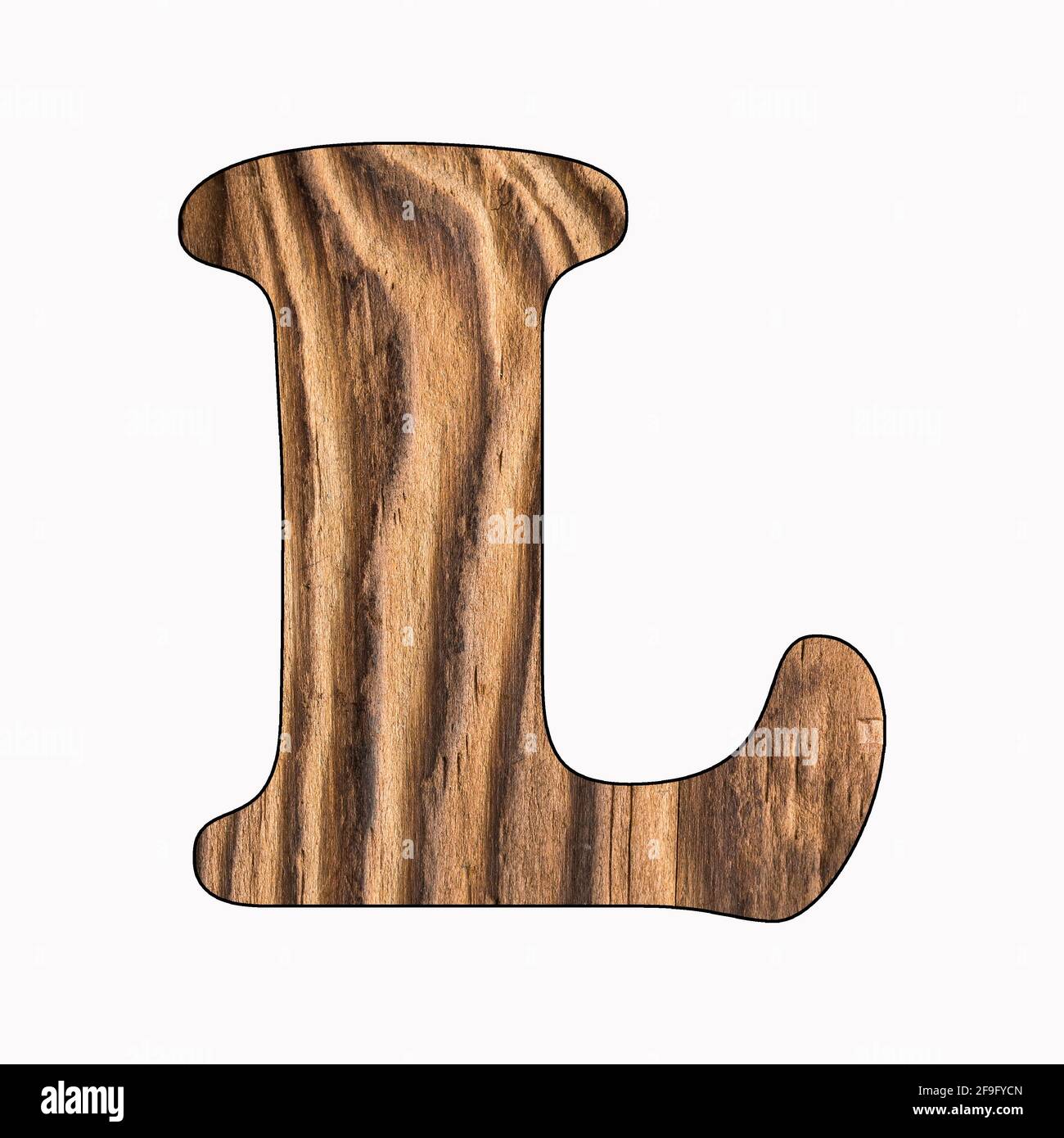 L, Rustic wooden alphabet letter on white background Stock Photo - Alamy