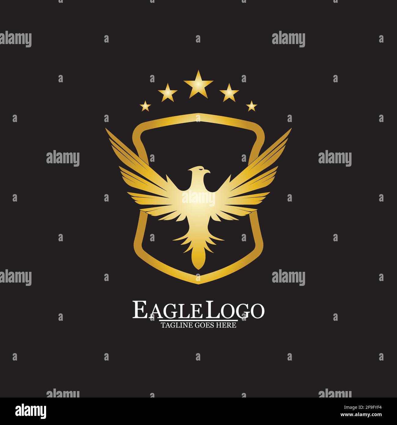 Golden Eagle with Shield logo design Stock Vector Image & Art - Alamy
