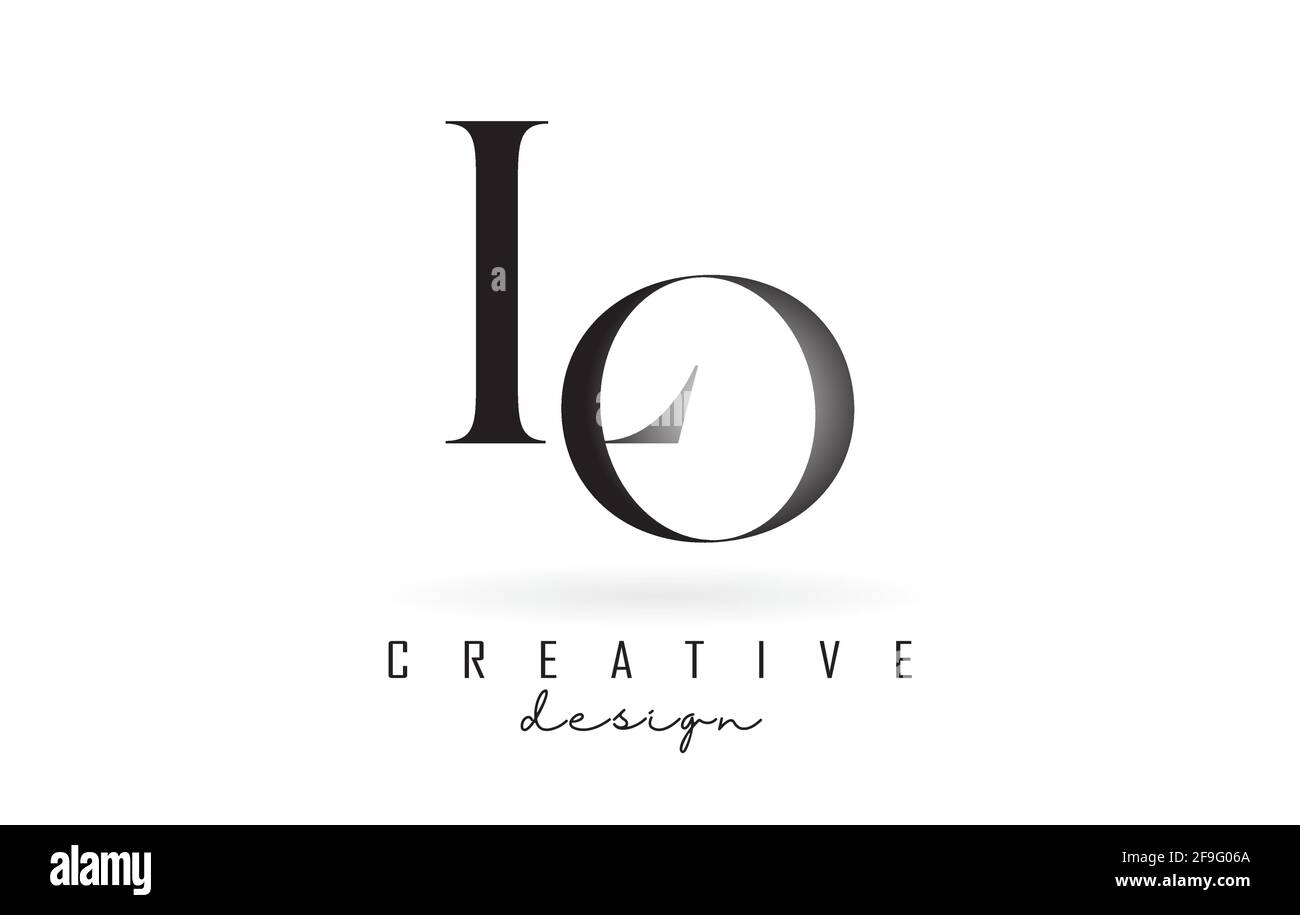 LO l o letter design logo logotype concept with serif font and