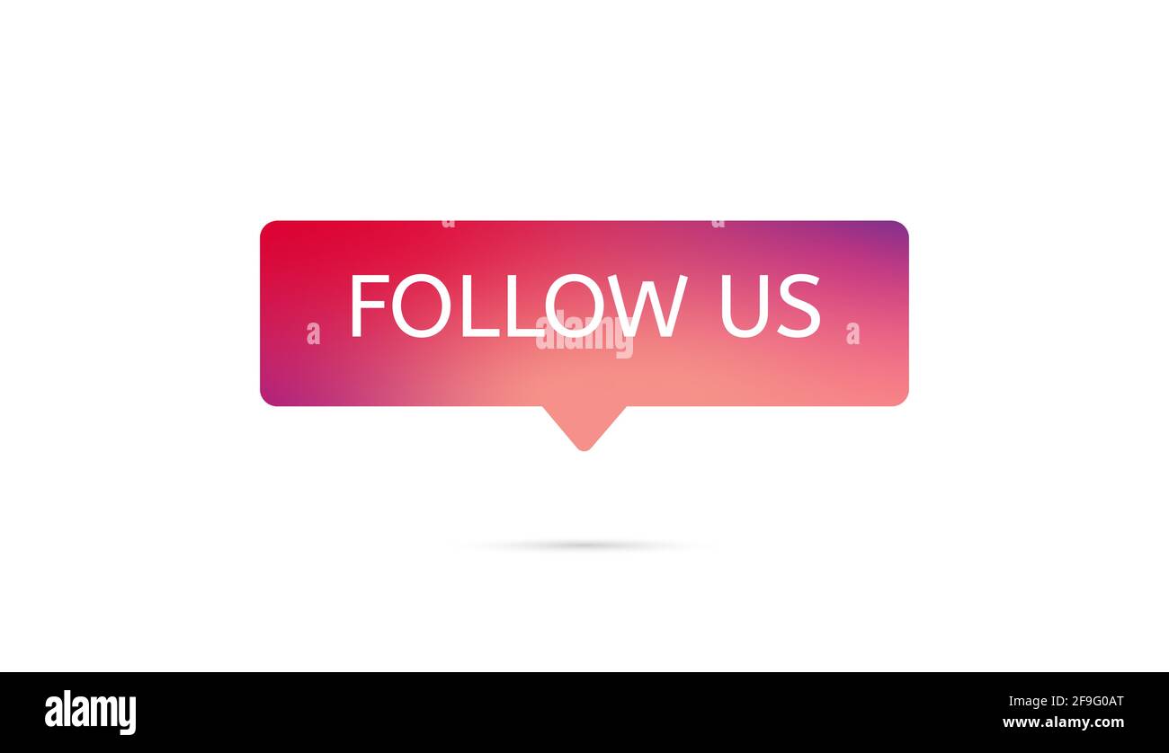 Follow us bubble. Vector social media icon on white background Stock
