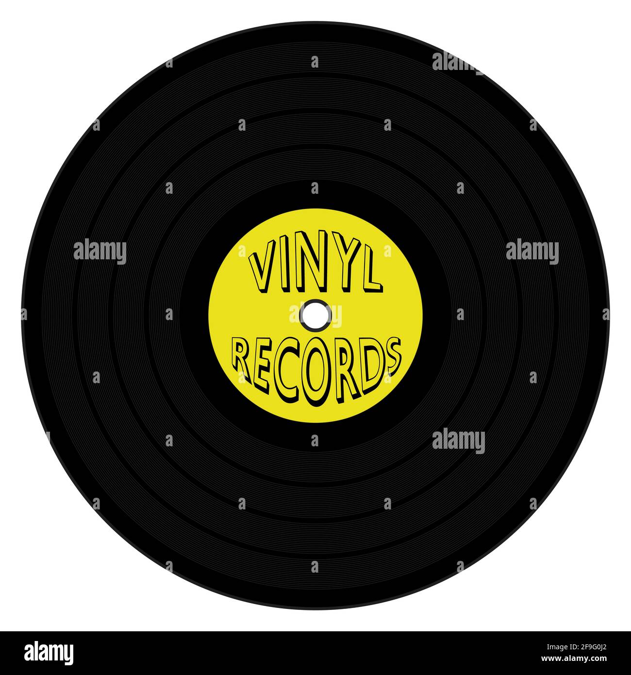 A graphic illustration of an LP with Yellow label and Vinyl Record text ...