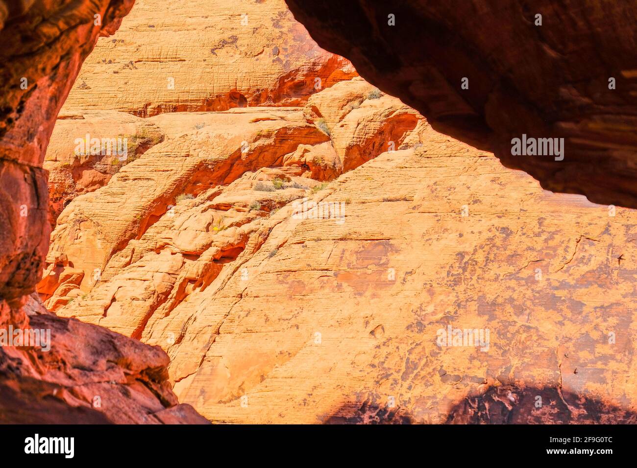 Natural Slit or Slot on Red Aztec sandstone and rock formation at ...