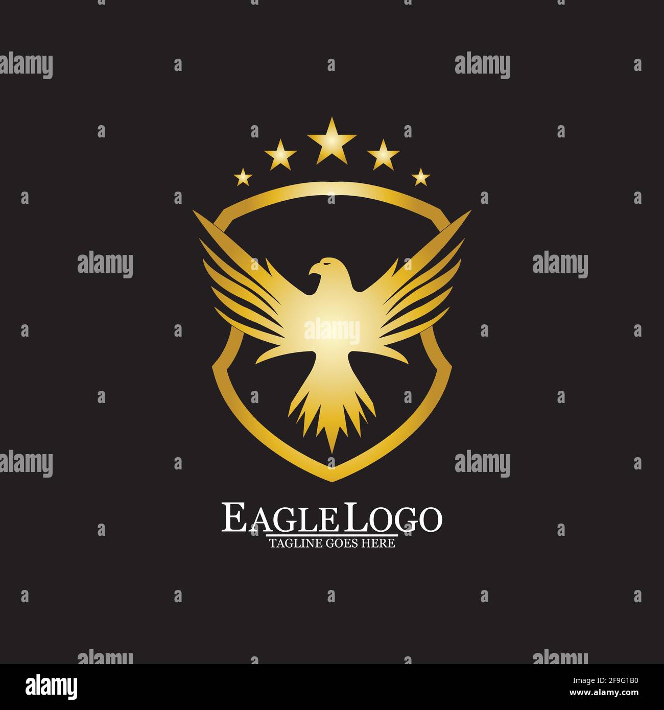 Golden Eagle with Shield logo design Stock Vector Image & Art - Alamy