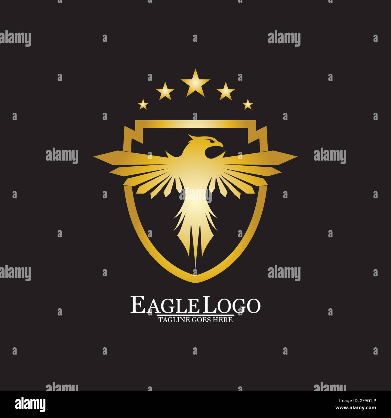 Golden Eagle with Shield logo design Stock Vector Image & Art - Alamy