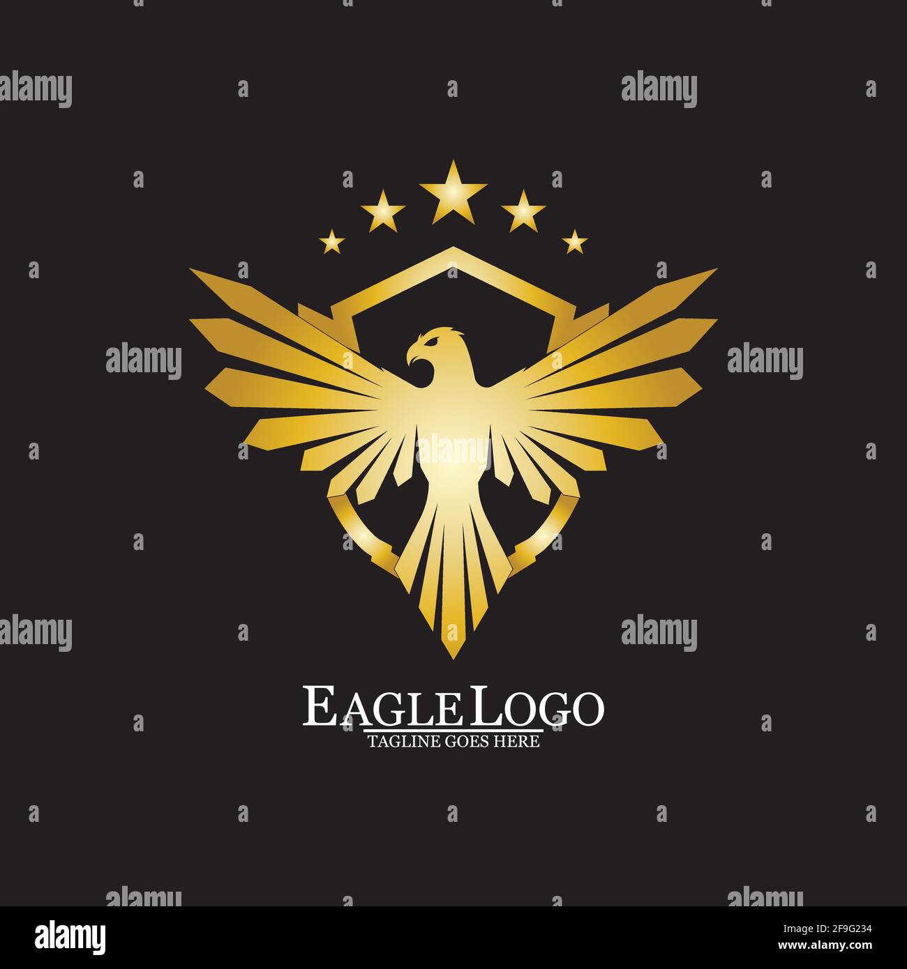 Golden Eagle with Shield logo design Stock Vector Image & Art - Alamy