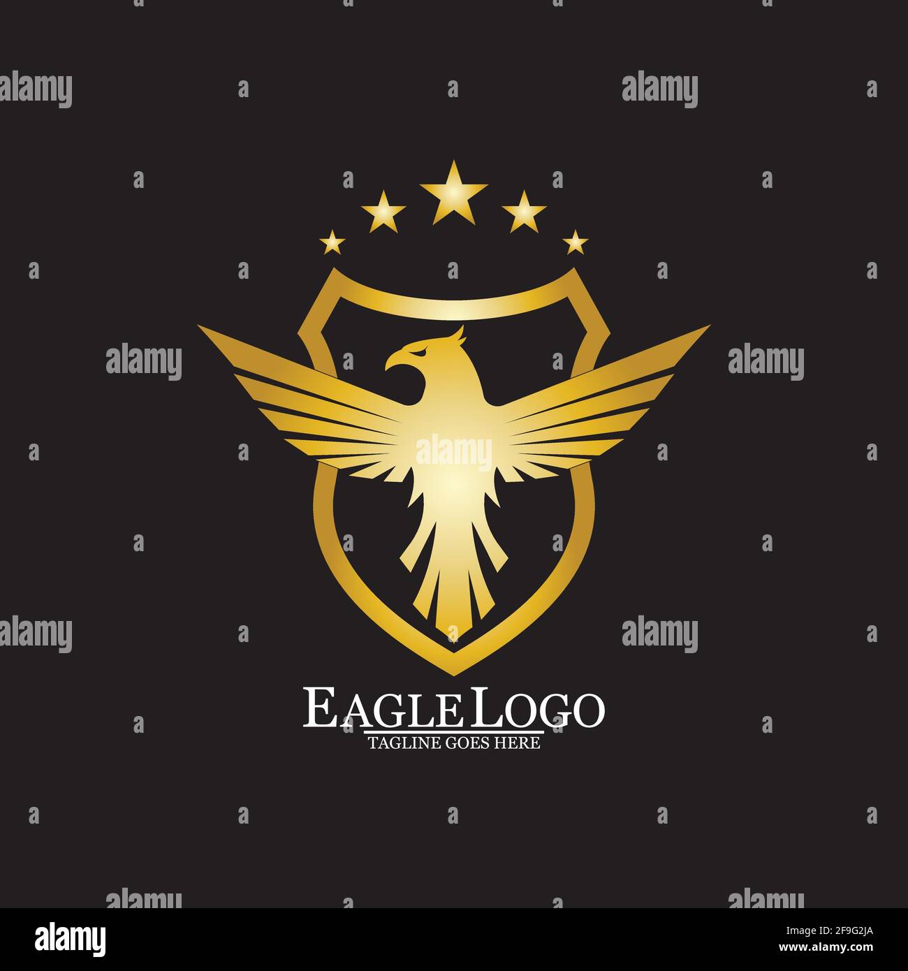 Golden Eagle with Shield logo design Stock Vector Image & Art - Alamy