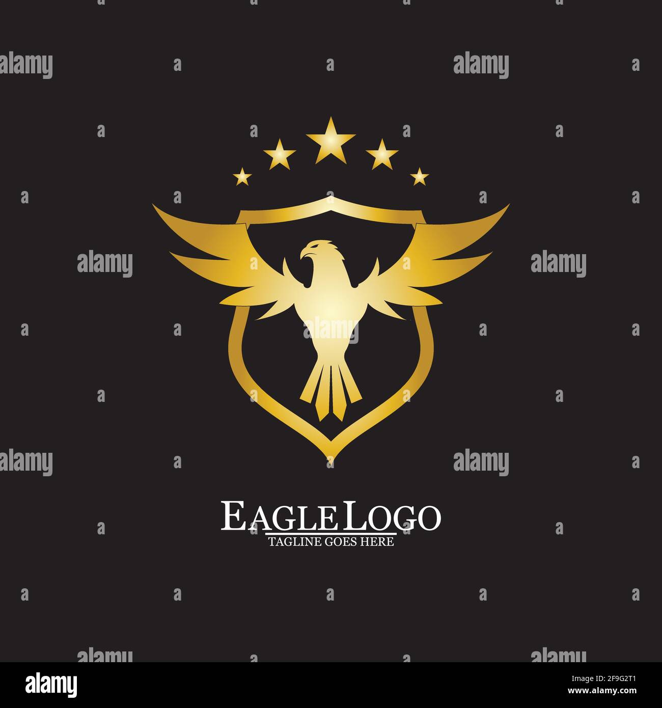 Golden Eagle with Shield logo design Stock Vector Image & Art - Alamy
