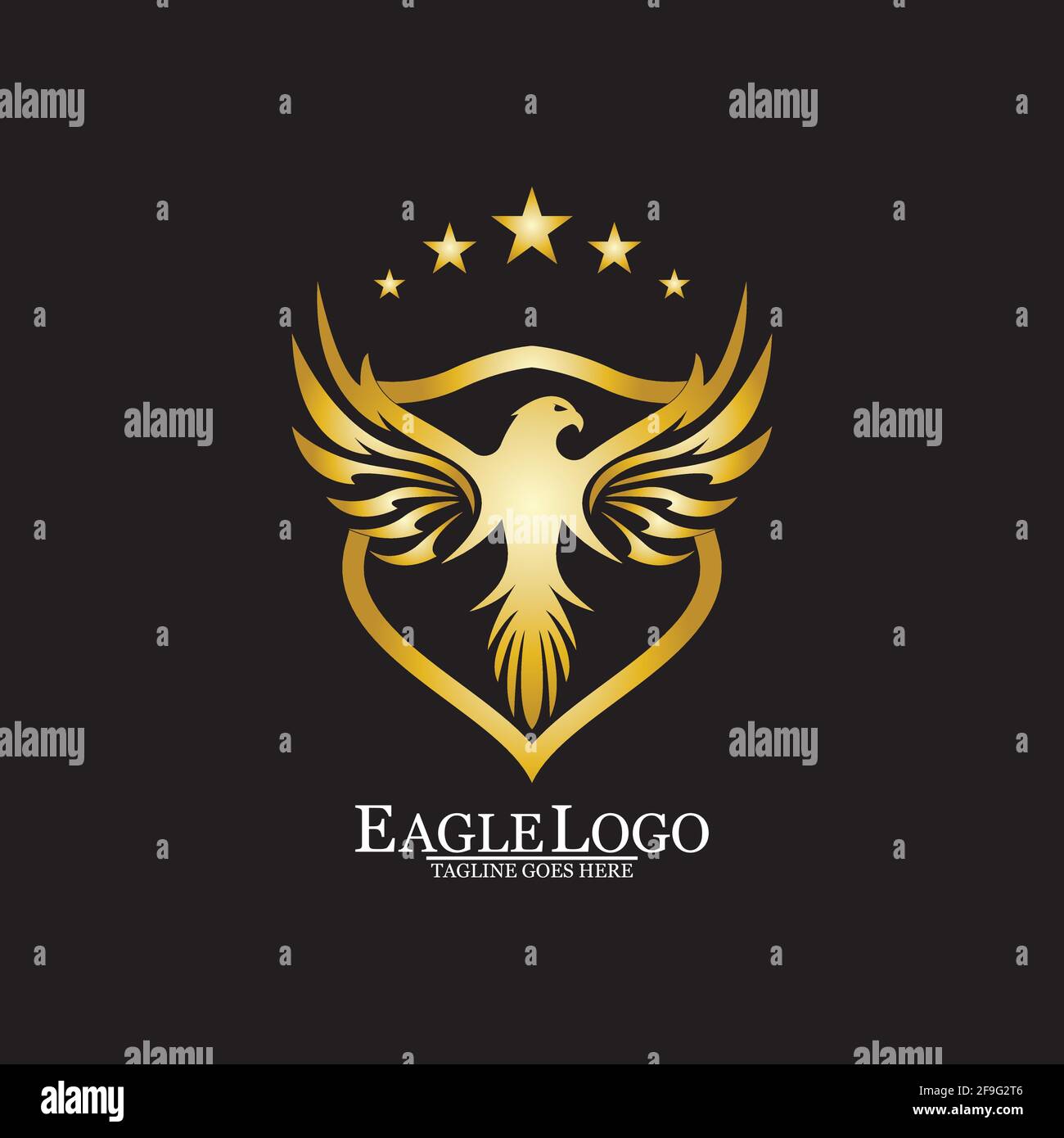 Golden Eagle with Shield logo design Stock Vector Image & Art - Alamy