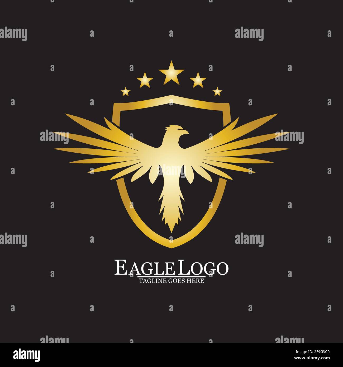 Golden Eagle with Shield logo design Stock Vector Image & Art - Alamy