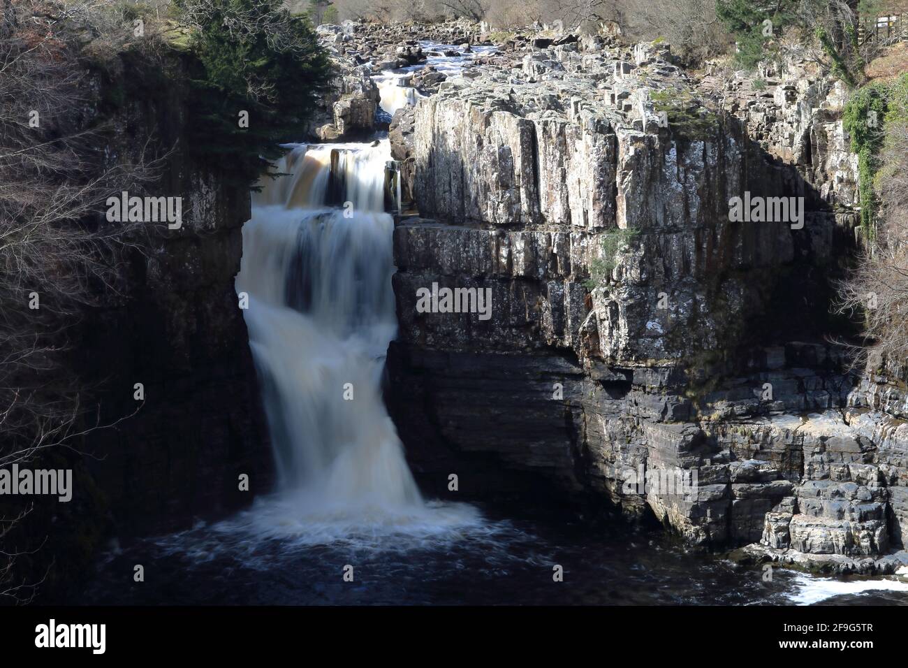 High Force waterfall, in England's Upper Teesdale Stock Photo