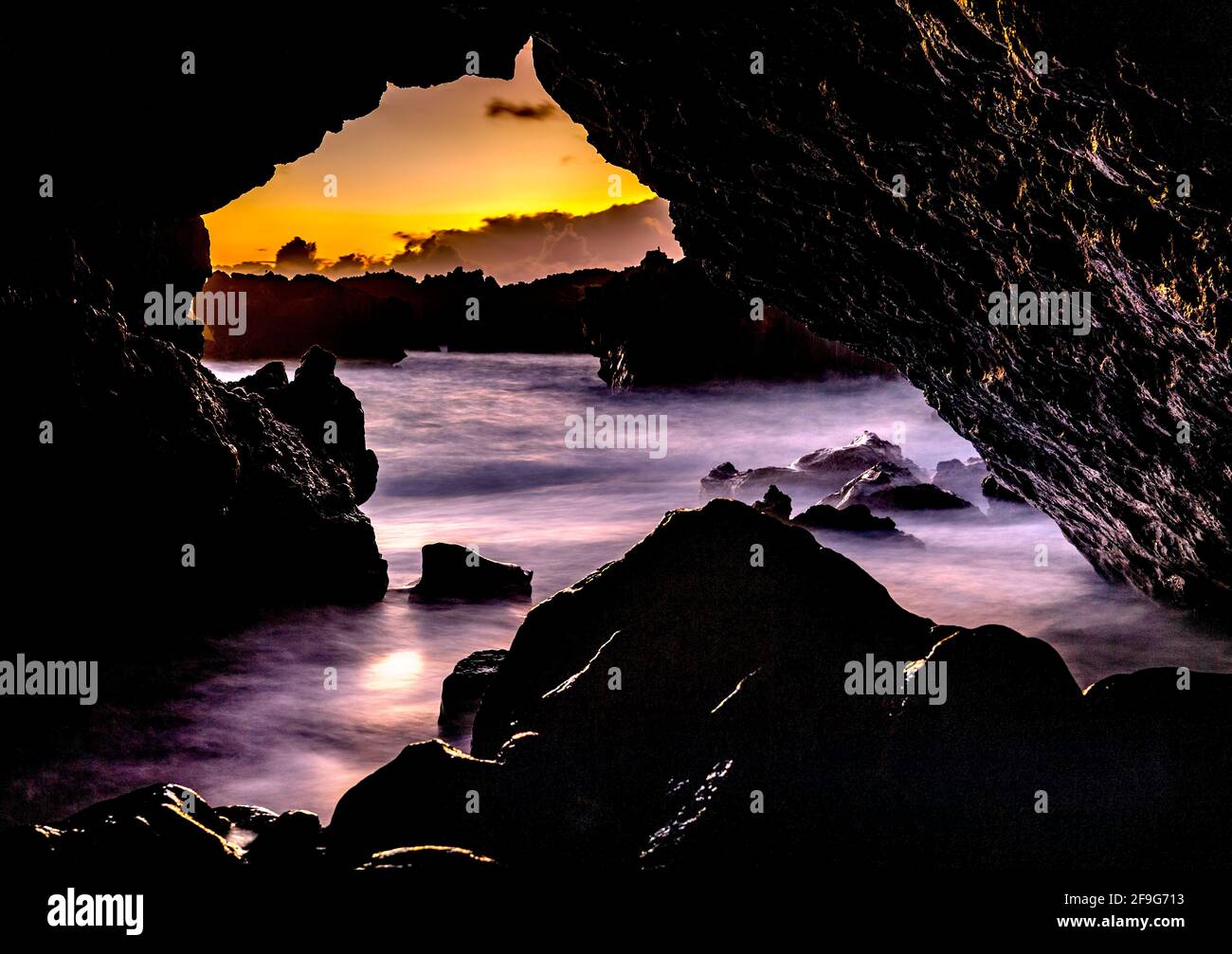 Sunrise at Oneloa Bay, Maui, Hawaii, USA Stock Photo
