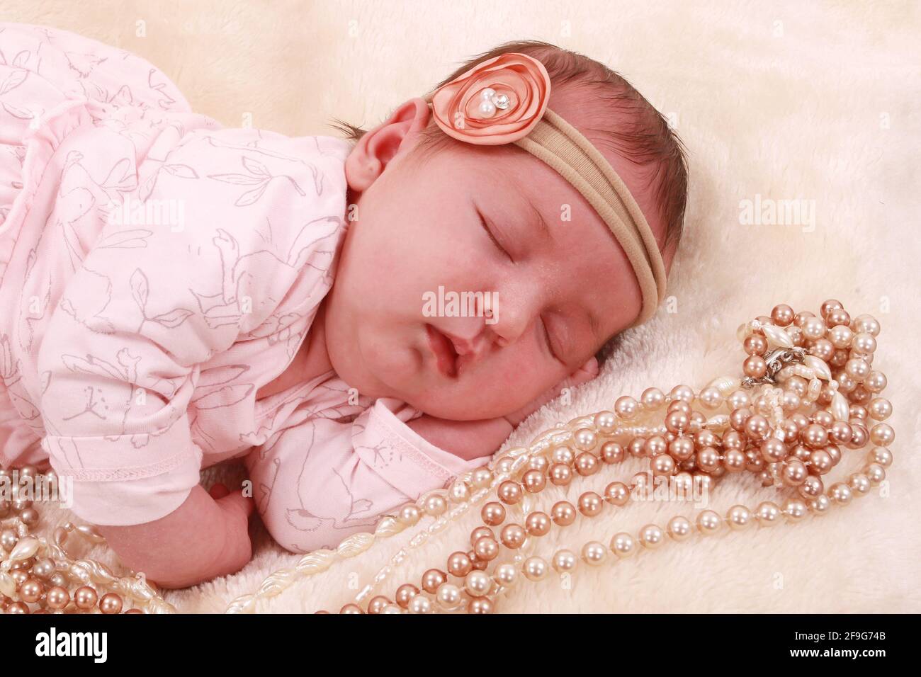 beautiful baby girl, new born baby Stock Photo