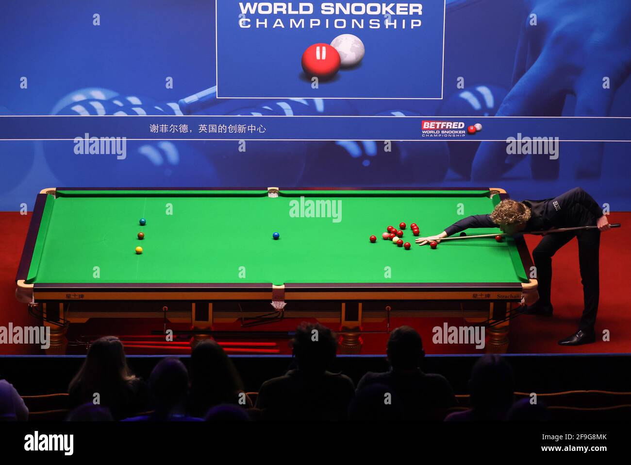 Neil Robertson of Australia in action during day 2 of the Betfred World Snooker Championships 2021 at The Crucible, Sheffield. Picture date: Sunday April 18, 2021. Stock Photo