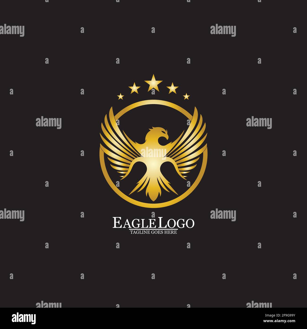 golden eagle with circle logo design Stock Vector Image & Art - Alamy