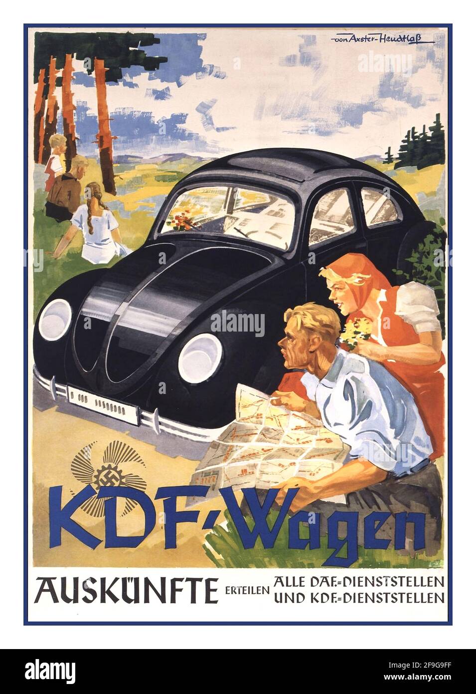 Dein KdF Wagen Deutsches Reich Atelier Brach Kunstdruck Plakatwelt 805 Gerahmt 