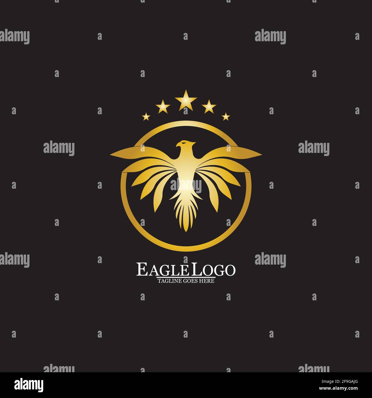golden eagle with circle logo design Stock Vector Image & Art - Alamy