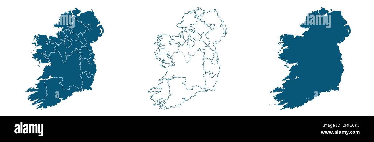 Vector map Ireland country on white background. Stock Vector