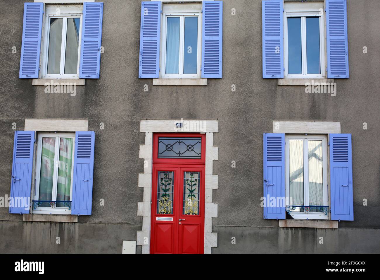 Colourful house in Argenton-sur-Creuse, Indre, France, Europe Stock Photo