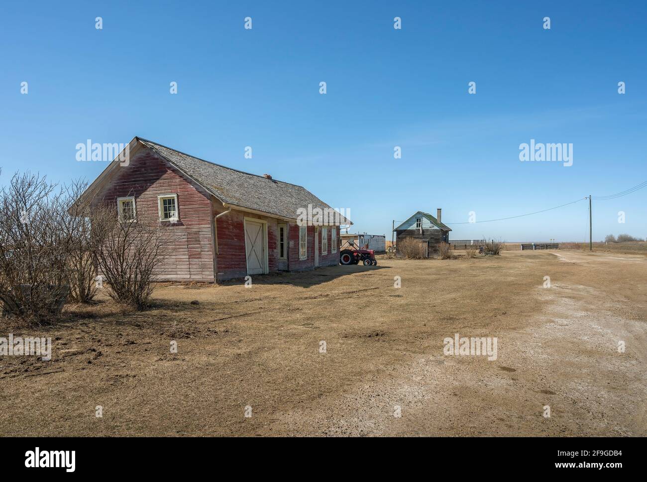 Abandoned building in the village of Stanmore, Alberta, Canada Stock