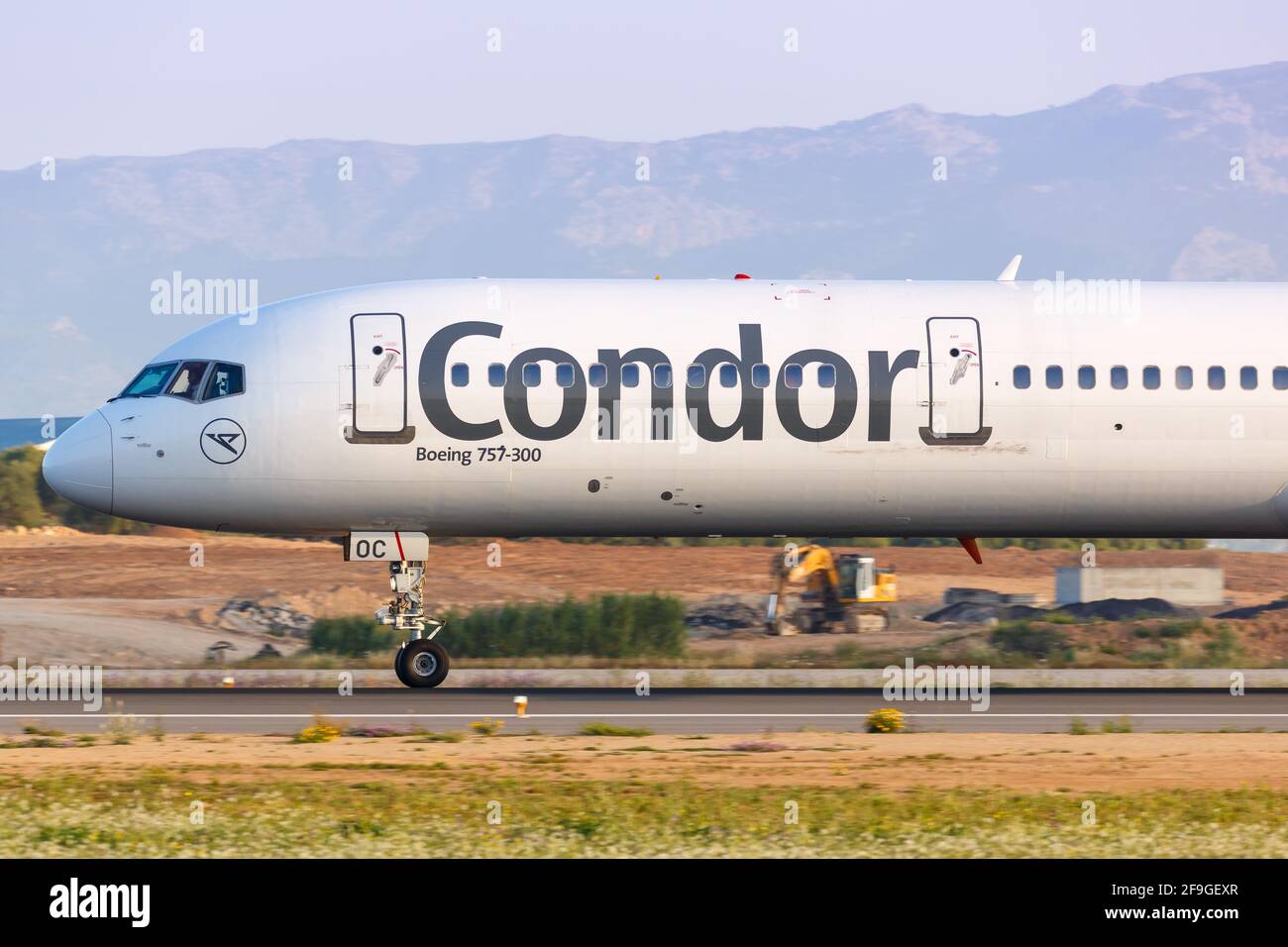 Palma de Mallorca, Spain - May 11, 2018: Condor Boeing 757 airplane at Palma de Mallorca Airport (PMI) in Spain. Boeing is an aircraft manufacturer ba Stock Photo