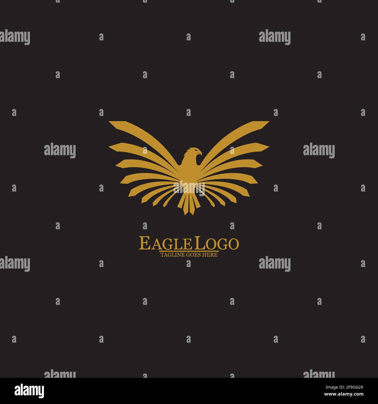 Golden Eagle With Black Background Vector Illustration Stock Vector Image Art Alamy