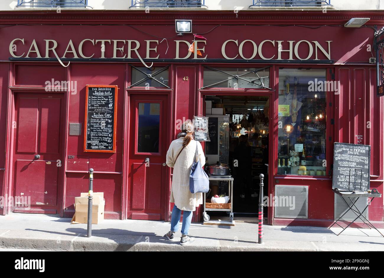 Paris France April 17 2021 Caractere de Cochon is a authentic