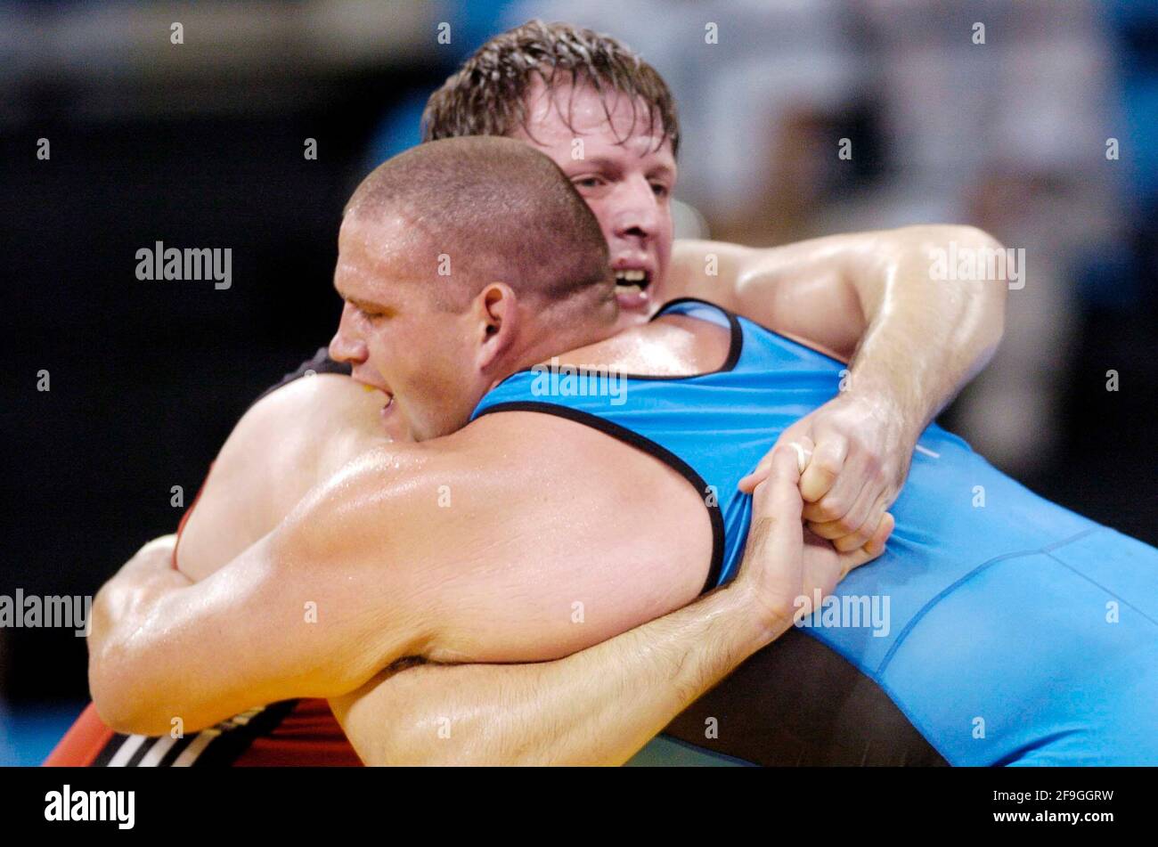 OLYMPIC GAMES IN ATHENS 2004. 25/8/2004  GRECO-ROMAN WRESTLING RULON GARDNER USA PICTURE DAVID ASHDOWNOLYMPIC GAMES ATHENS 2004 Stock Photo