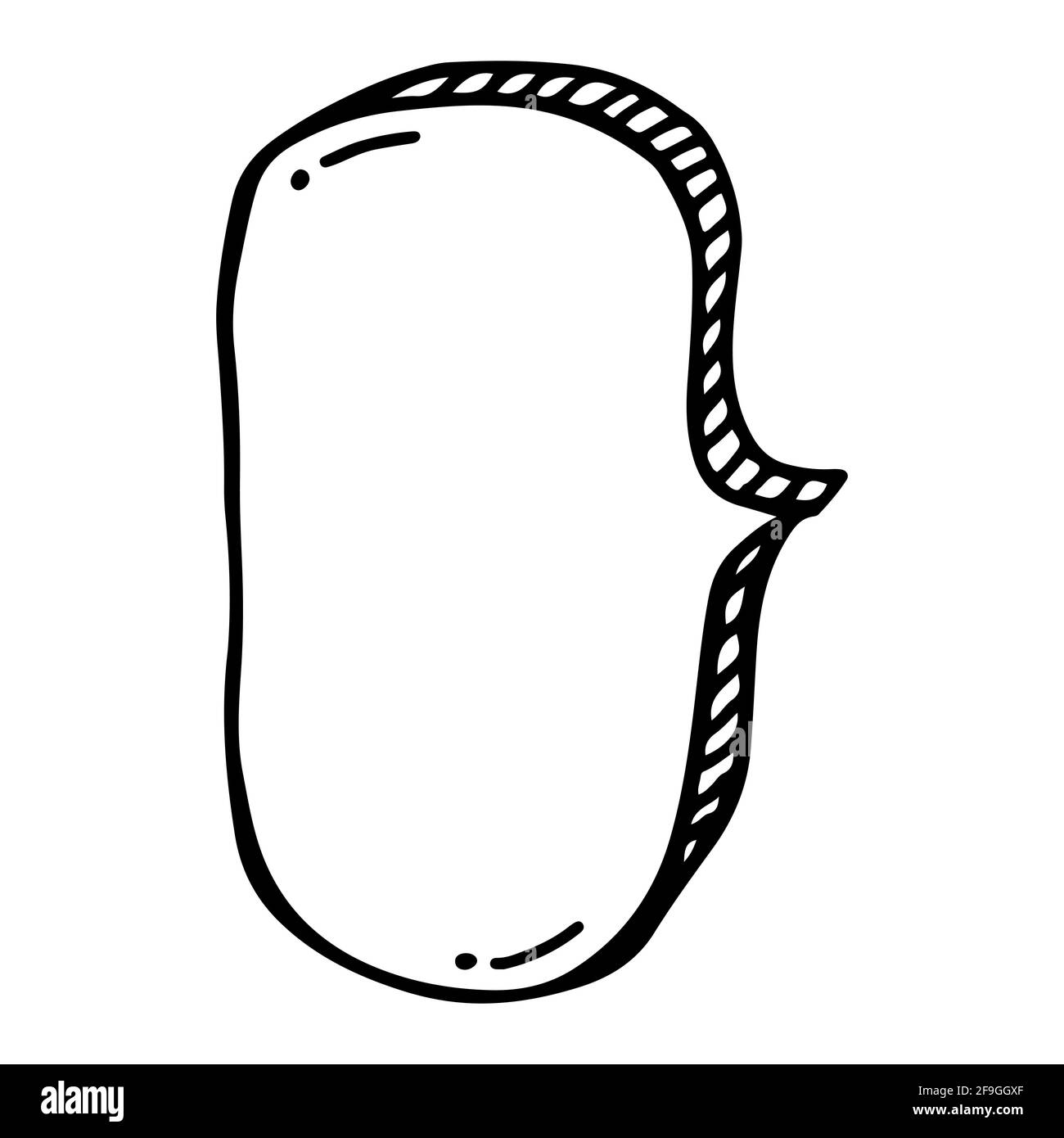 hand drawn vertical balloon in doodle style isolated. Stock Vector