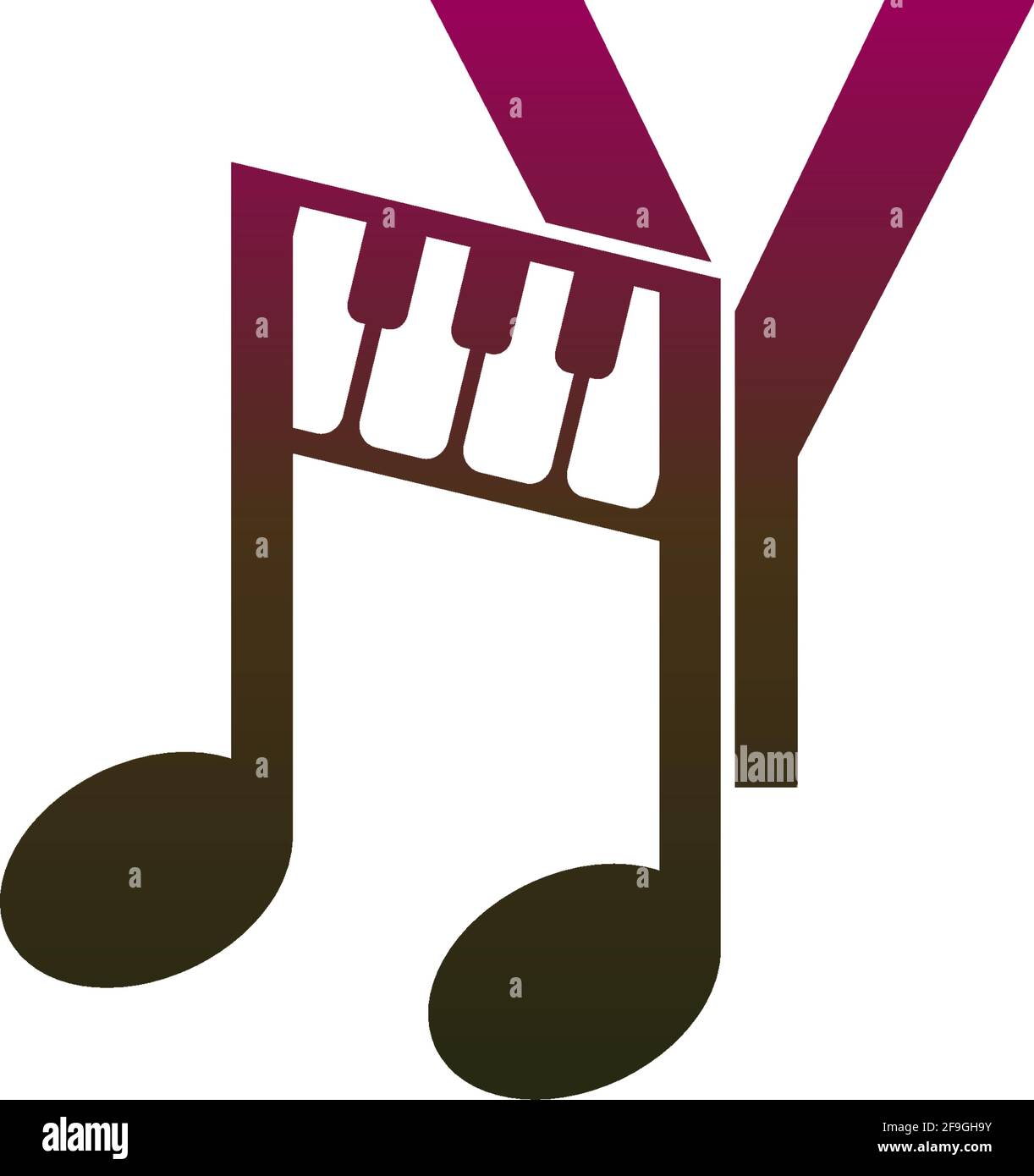 Letter Y logo icon with musical note design symbol template vector ...