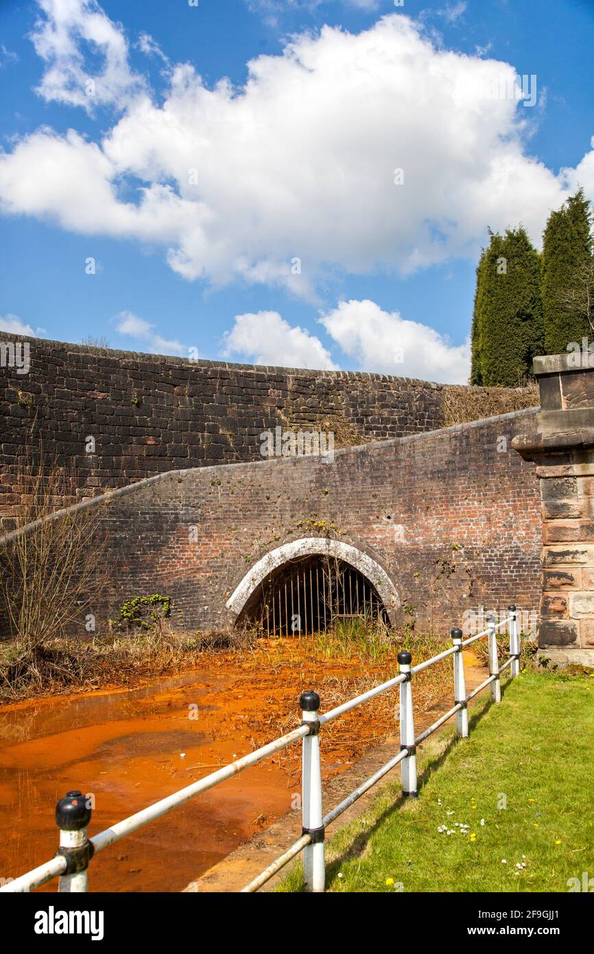 The South end of the first original Harecastle tunnel  on the Trent and Mersey canal ,built by James Brindley now abandoned. Stock Photo