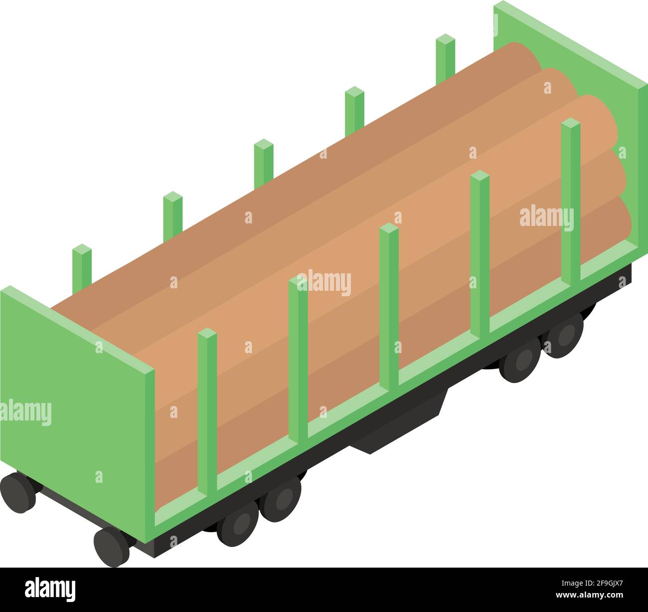 Train wood wagon icon. Isometric of Train wood wagon vector icon for web design isolated on white background Stock Vector