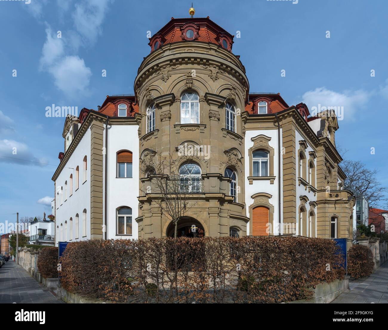 Former Villa Kohn, built in 1889, Emil Kohn 1845-1906, German private banker, Nuremberg, Middle Franconia, Bavaria, Germany Stock Photo
