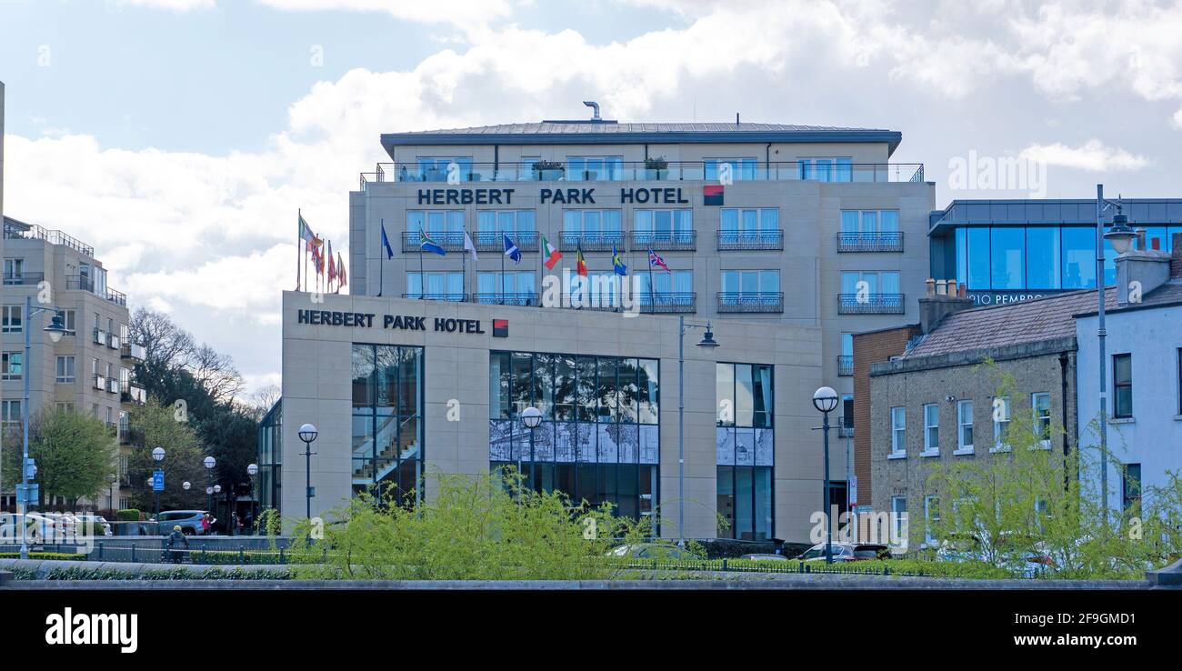 The Herbert Park Hotel, a 4 star hotel in Ballsbridge, Dublin, Ireland. Centrally located and independently owned. Stock Photo