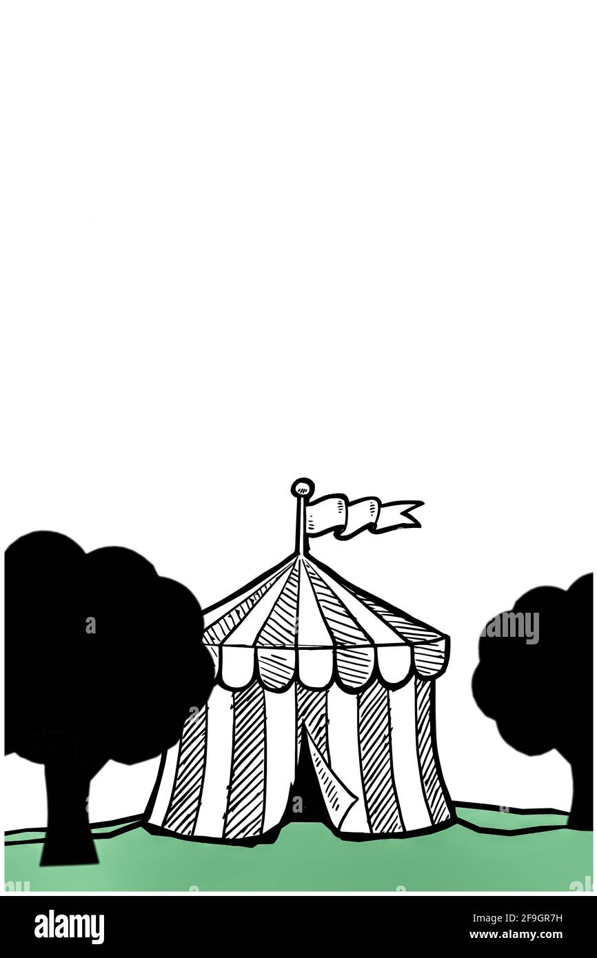 circus tent isolated on white background 3d illustration Stock Photo ...