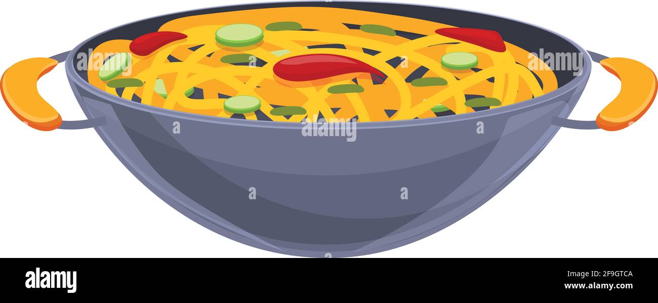Wok food chinese icon. Cartoon of Wok food chinese vector icon for web ...