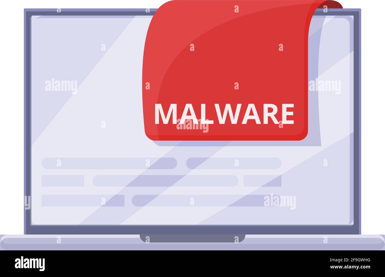 Red laptop malware icon. Cartoon of Red laptop malware vector icon for ...