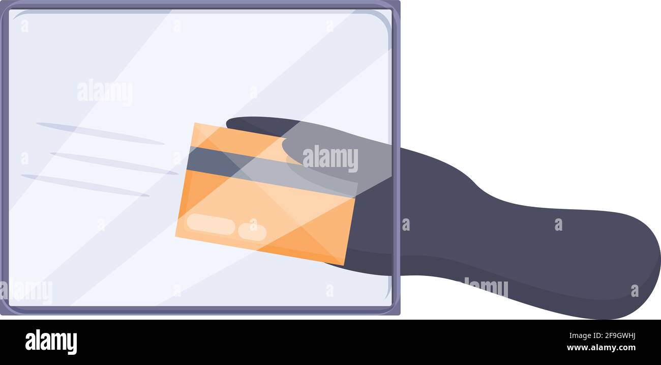Online hack credit card icon. Cartoon of Online hack credit card vector icon for web design isolated on white background Stock Vector
