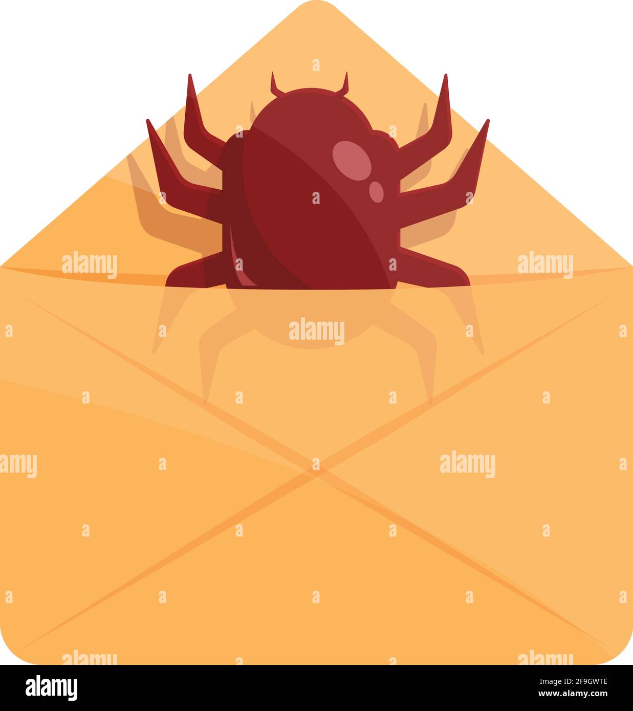Mail bug icon. Cartoon of Mail bug vector icon for web design isolated on white background Stock Vector