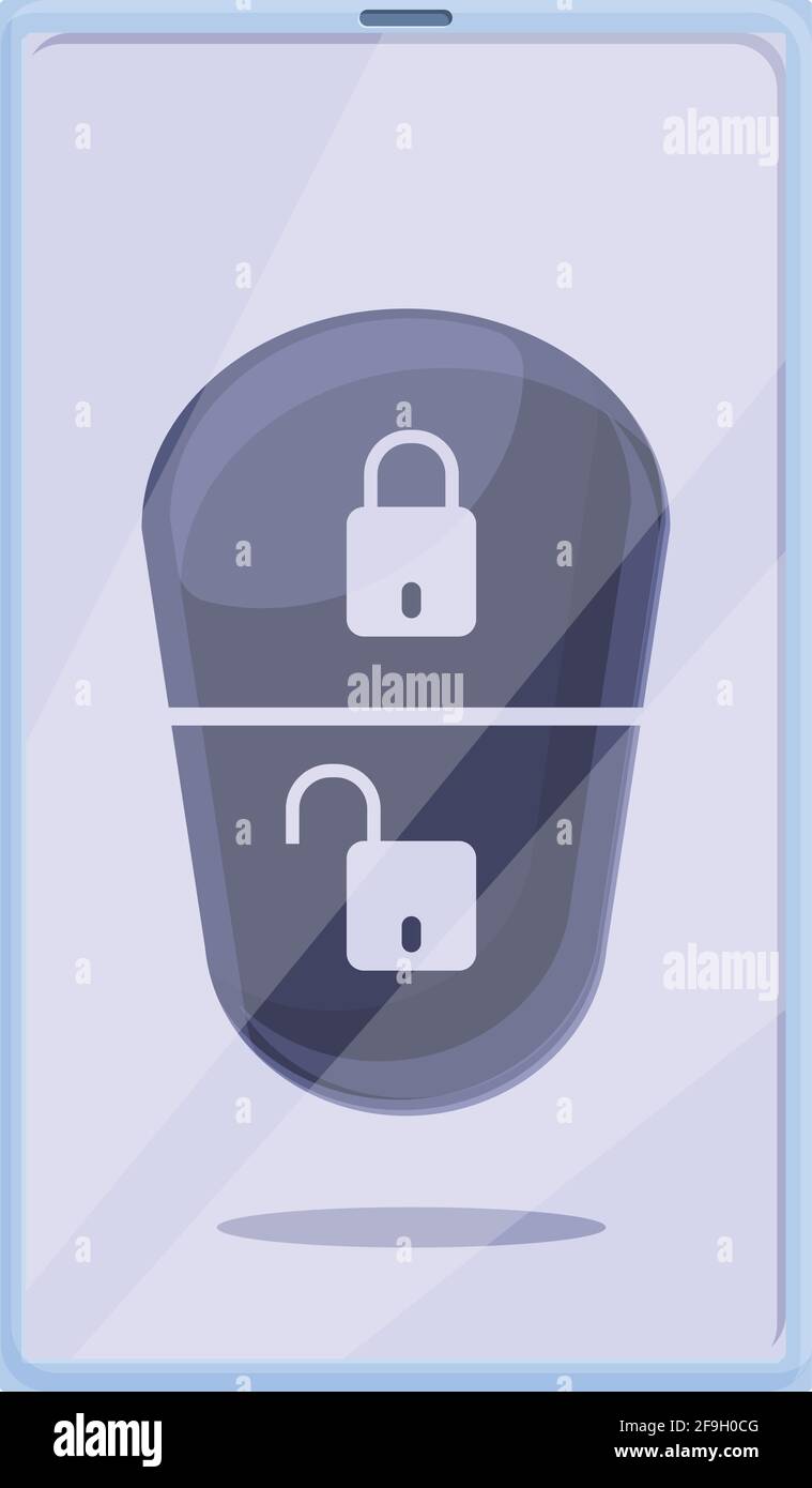 Smartphone smart car key icon. Cartoon of Smartphone smart car key ...