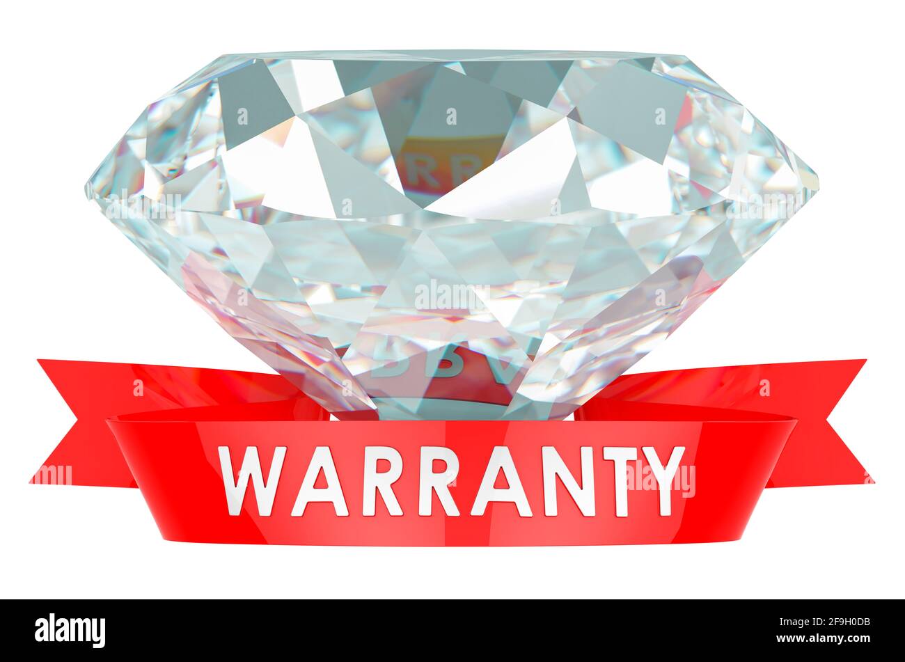 Diamond warranty concept. 3D rendering isolated on white background