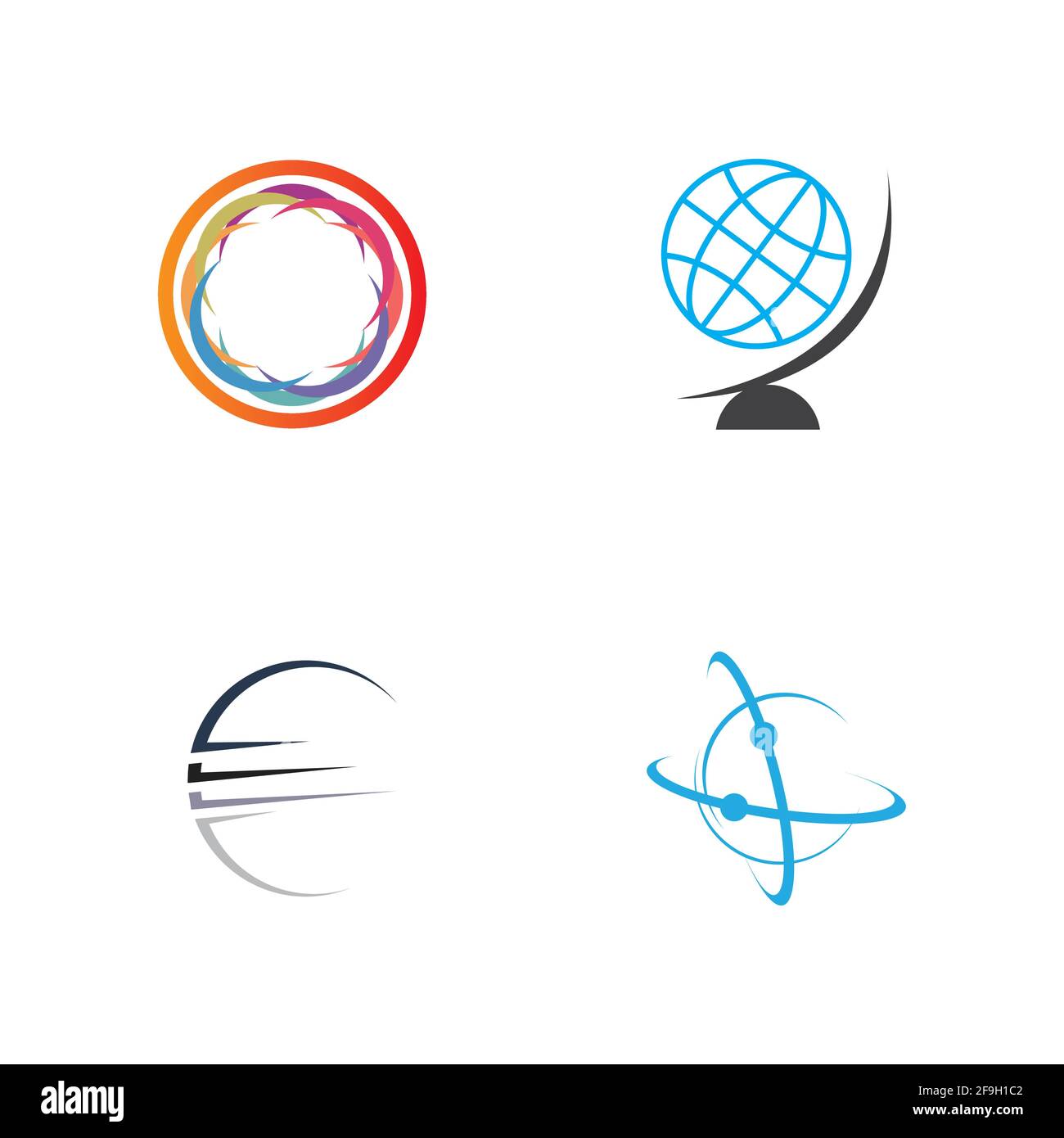 creative global vector logo set illustration design template Stock Vector